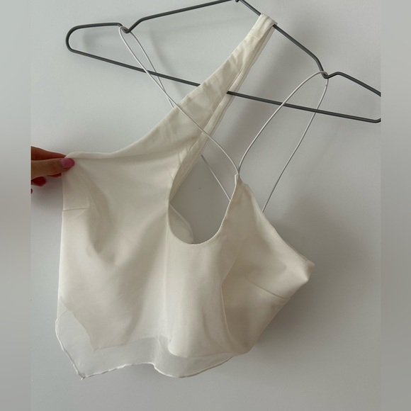Oh Polly White Asymmetrical Halter Crop Top Cutout Y2K Style - Picture 5 of 9